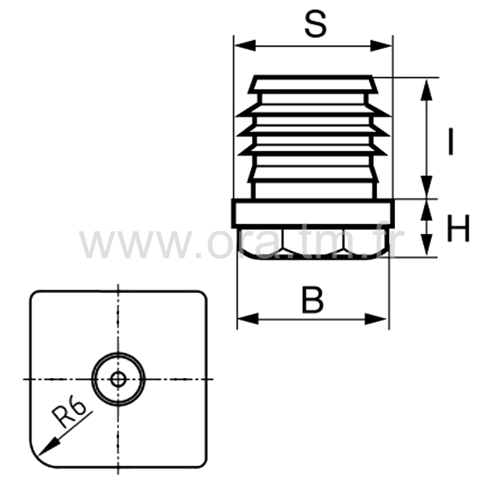 IVCI - INSERT VERIN - TUBE CARRE